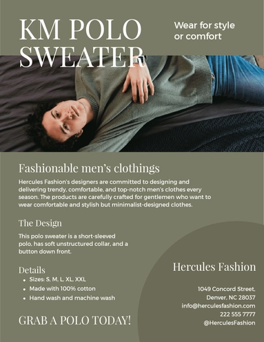 Fashion Sell Sheet Template