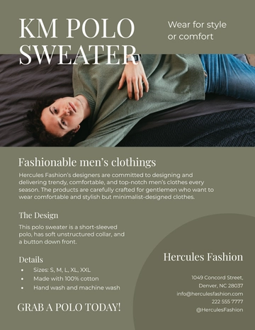 Free Fashion Sell Sheet Template to Edit Online