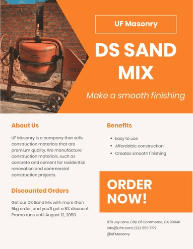 Construction Sell Sheet Template Construction Sell Sheet Template