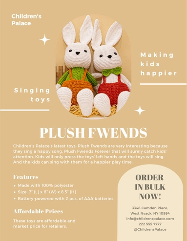 Toy Sell Sheet Template