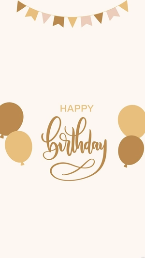 Gold Birthday Mobile Background
