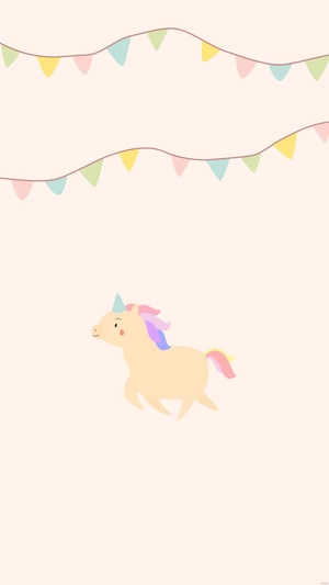Unicorn Happy Birthday Mobile Background