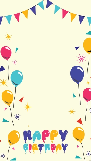 Happy Birthday Border Mobile Background