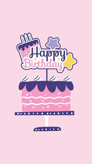 Happy Birthday Cake Topper Mobile Background