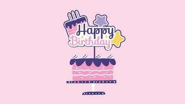 Free Happy Birthday Cake Topper Background Template to Edit Online