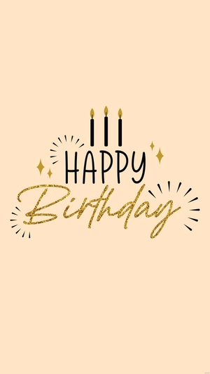 Glitter Happy Birthday Mobile Background