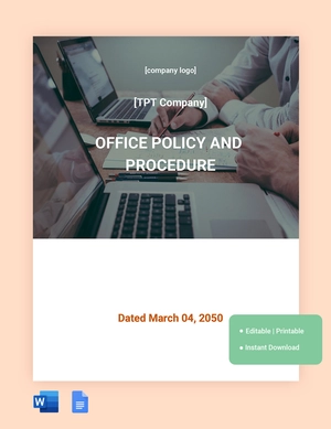 Policy And Procedure Manual
