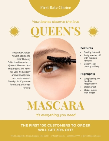 Free Cosmetic Sell Sheet Template to Edit Online