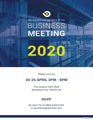 Business Meeting Invitation Template