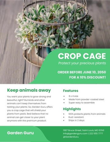 Free Garden Sell Sheet Template to Edit Online
