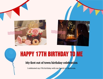 Free Colorful Birthday Scrapbook Template to Edit Online