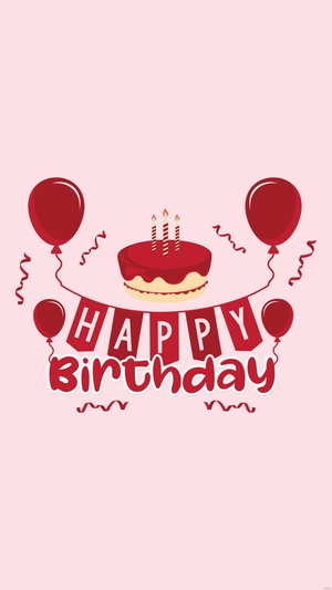 Red Happy Birthday Mobile Background