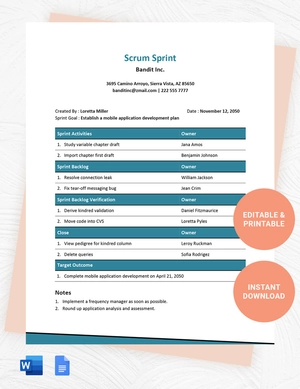 Scrum Sprint Template
