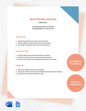 Sprint Review Meeting Template