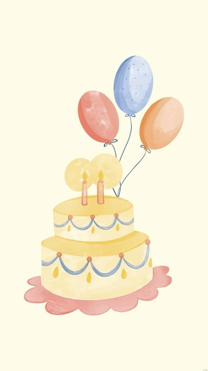 Watercolor Happy Birthday Mobile Background