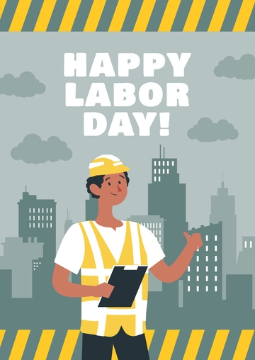 Free Happy Labor Day/Sign Clipart Template to Edit Online