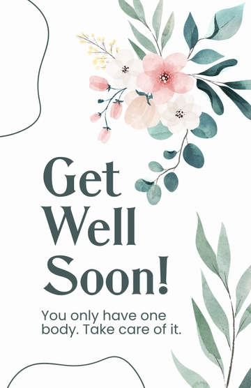 Free Get Well Soon Poster Template to Edit Online