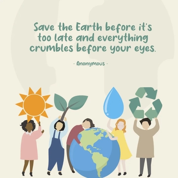 Free Save Earth Quote Template to Edit Online