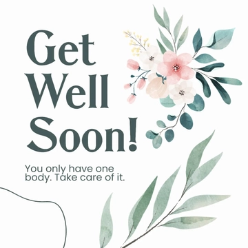 Free Get Well Soon Instagram Post Template to Edit Online