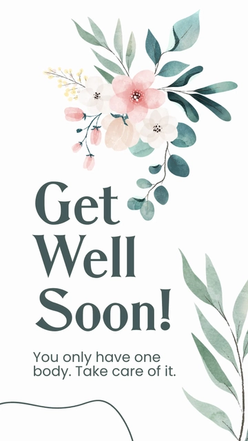 Free Get Well Soon Instagram Story Template to Edit Online