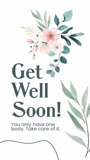 Free Get Well Soon Whatsapp Status Template to Edit Online