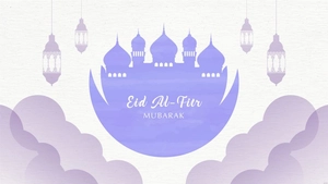 Watercolor Eid Al-fitr Background