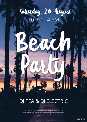 Beach Party Flyer Template