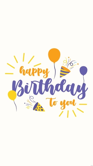 Happy Birthday Calligraphy Mobile Background