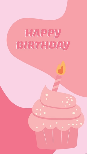 Happy Birthday Cupcake Mobile Background