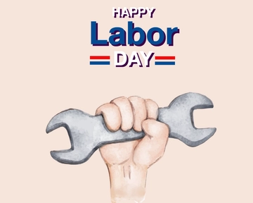 Free Watercolor Labor Day Clipart Template to Edit Online
