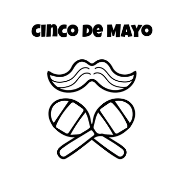 Free Black And White Cinco De Mayo Clipart Template to Edit Online
