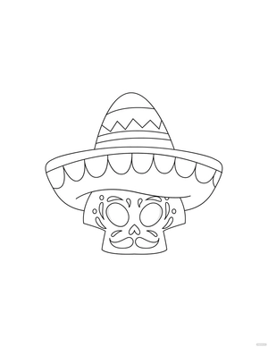 Cinco De Mayo Skull Coloring Page