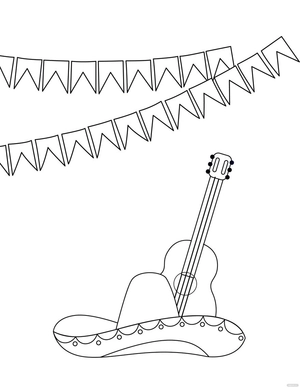 Fiesta Cinco De Mayo Coloring Page
