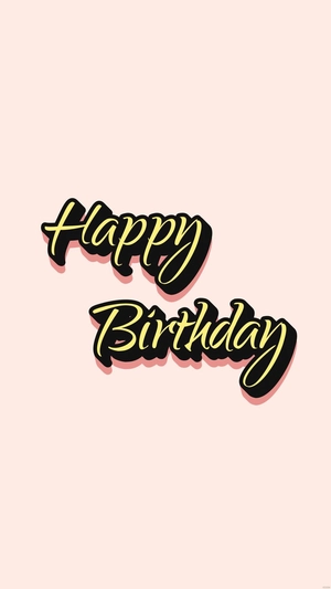 Happy Birthday Typography Mobile Background