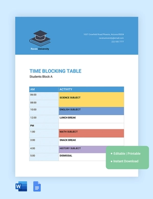 Time Blocking Template