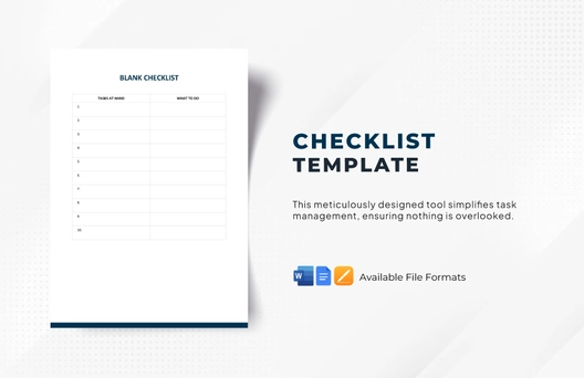 Blank Checklist Template