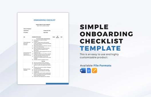 Simple Onboarding Checklist Template