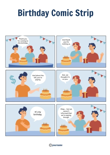 Free Birthday Comic Strip Template to Edit Online