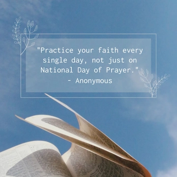 Free National Day Of Prayer Faith Quote Template to Edit Online