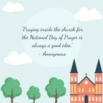 Free National Day Of Prayer Church Quote Template to Edit Online