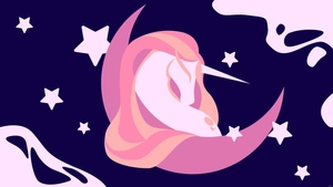 Unicorn With Stars Background