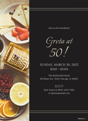Formal Invitation for Breakfast Template