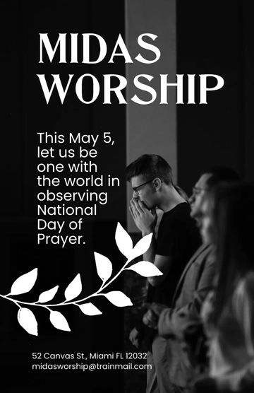 Free National Day Of Prayer Worship Poster Template to Edit Online