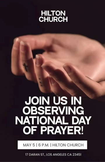 Free National Day Of Prayer Event Poster Template to Edit Online