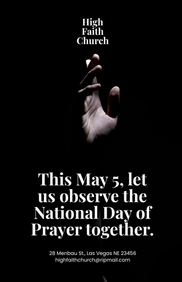 Free National Day Of Prayer Church Poster Template to Edit Online