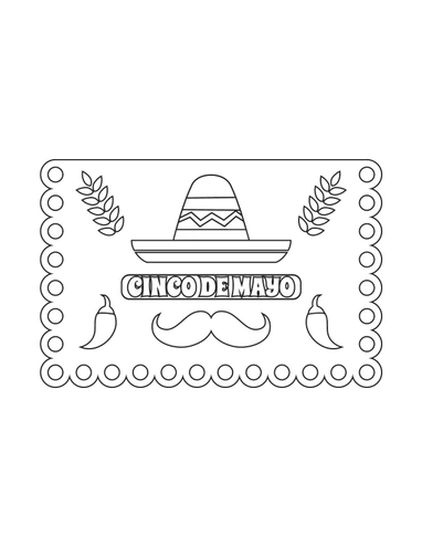 Cinco De Mayo Flag Coloring Page