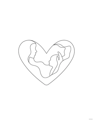 Mother's Day Heart Coloring Page