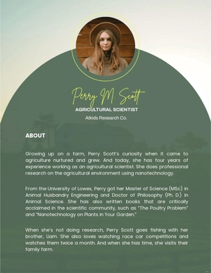 Short Professional Bio Template