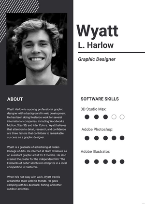Professional Bio Template For Graphic/Web Designer