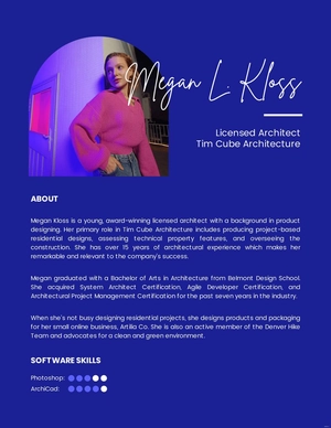 Professional Bio Template For Architect